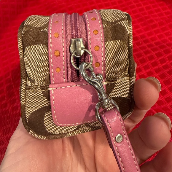 Coach Brown and Pink Patterned Wristlet - Picture 5 of 8